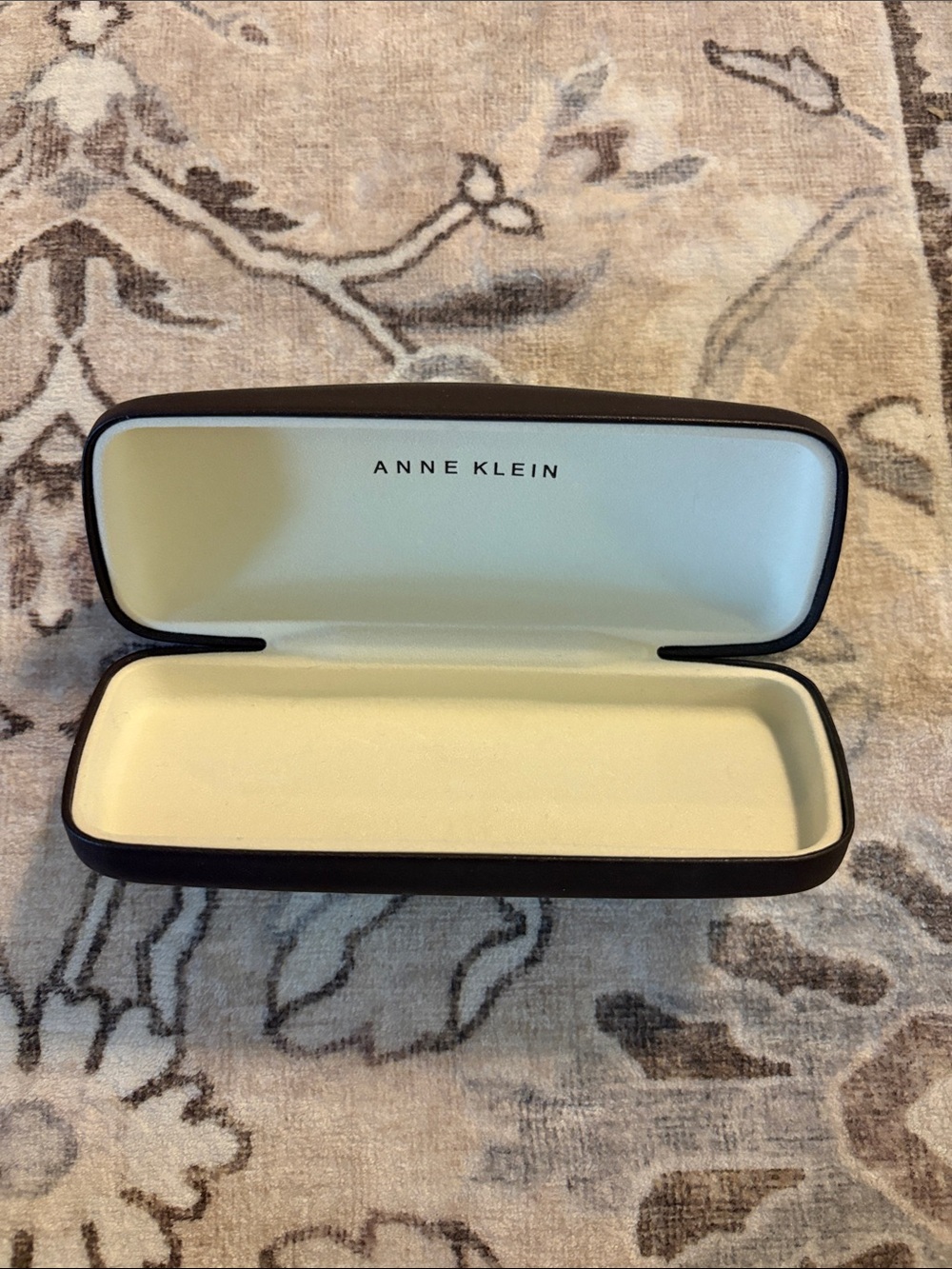 Anne Klein Brown Eyewear Case with Cream Interior